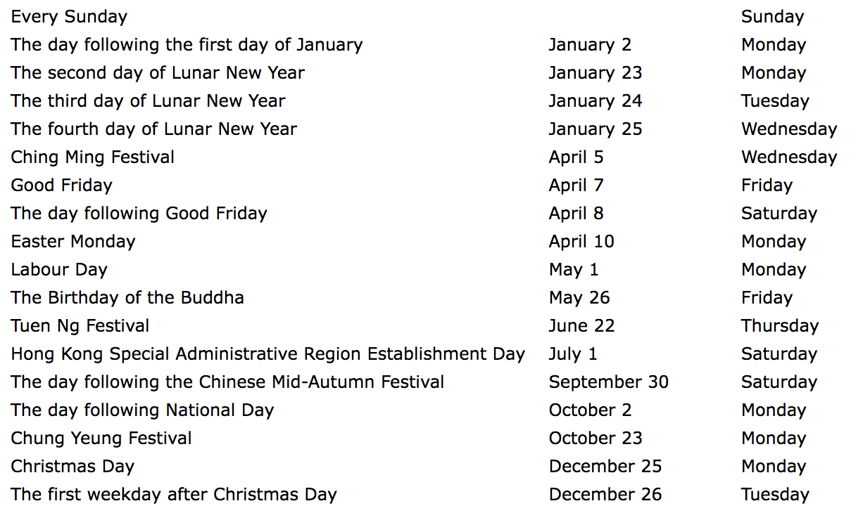 2023 Holidays Hong Kong Get Calendar 2023 Update