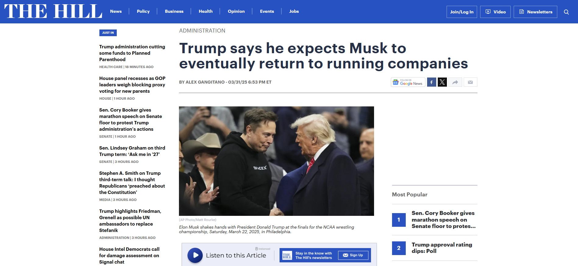 馬斯克「任期」將滿特朗普：他遲早會回去經營公司- 國際- 點新聞