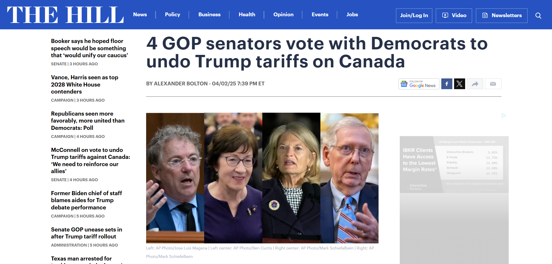 4共和黨人今「倒戈」 特朗普徵關稅或致共和黨內鬨？ - 國際- 點新聞