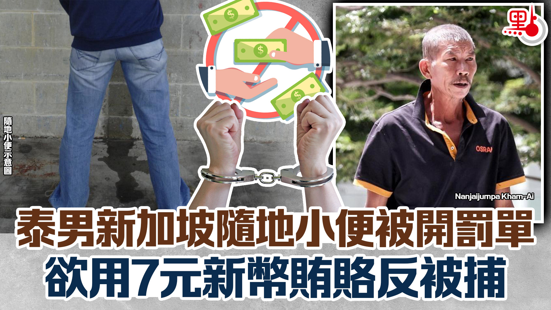 泰男新加坡隨地小便被開罰單欲用7元新幣賄賂反被捕- 國際- 點新聞