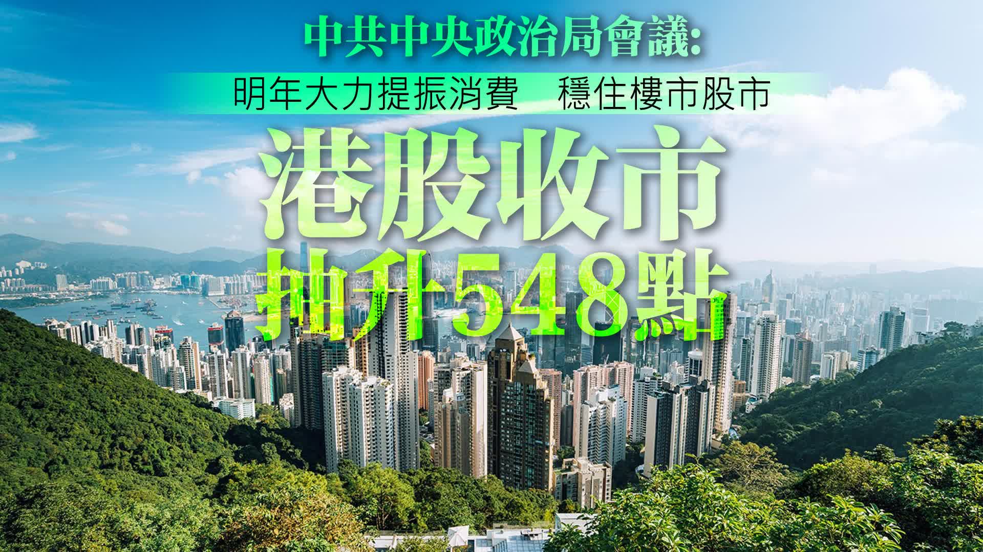 港股抽升548點收市創近1個月收市新高- 香港- 香港文匯網
