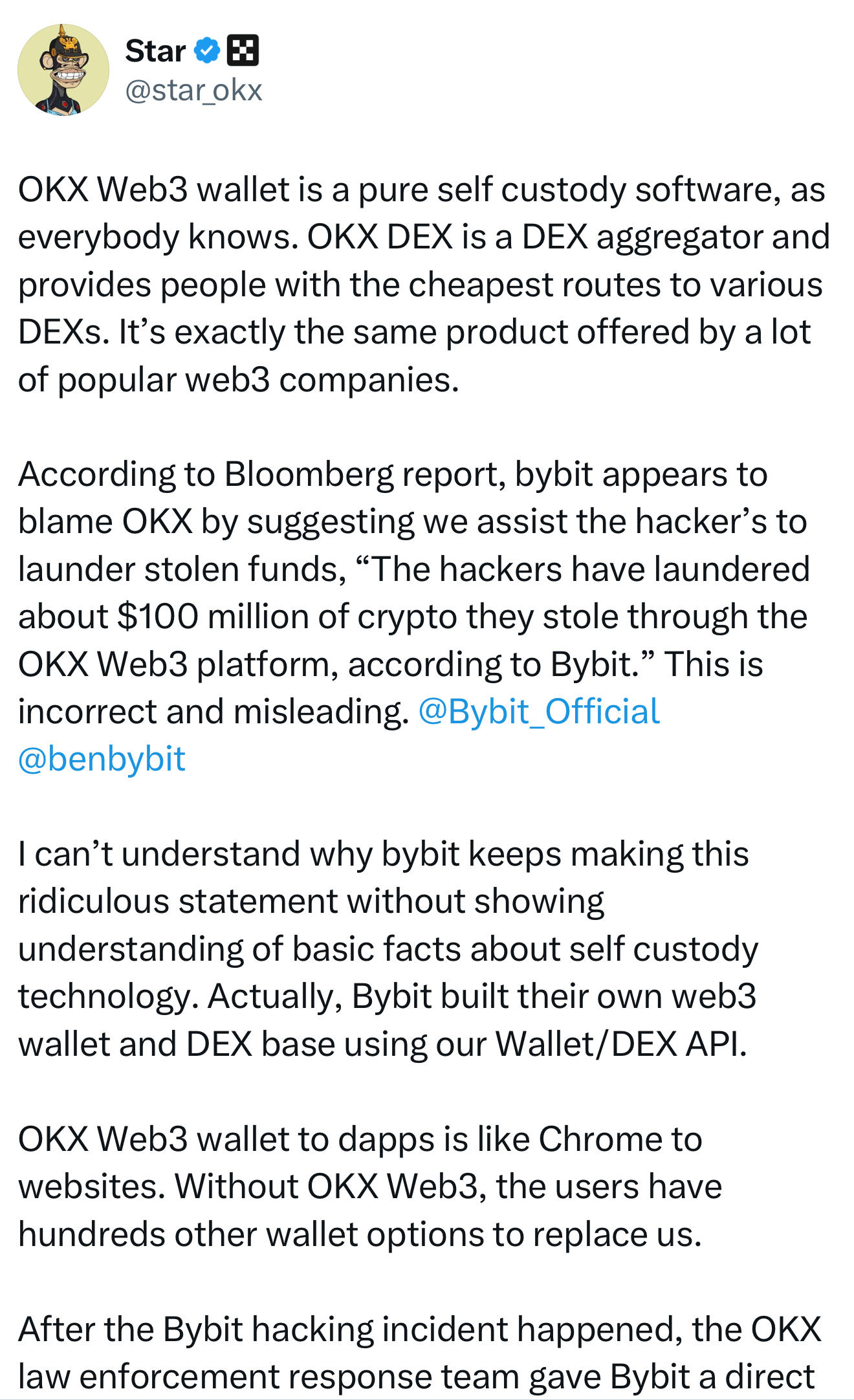 黑客盜幣風波未完Bybit指責OKX去中心化錢包助洗錢- 財經- 香港文匯網