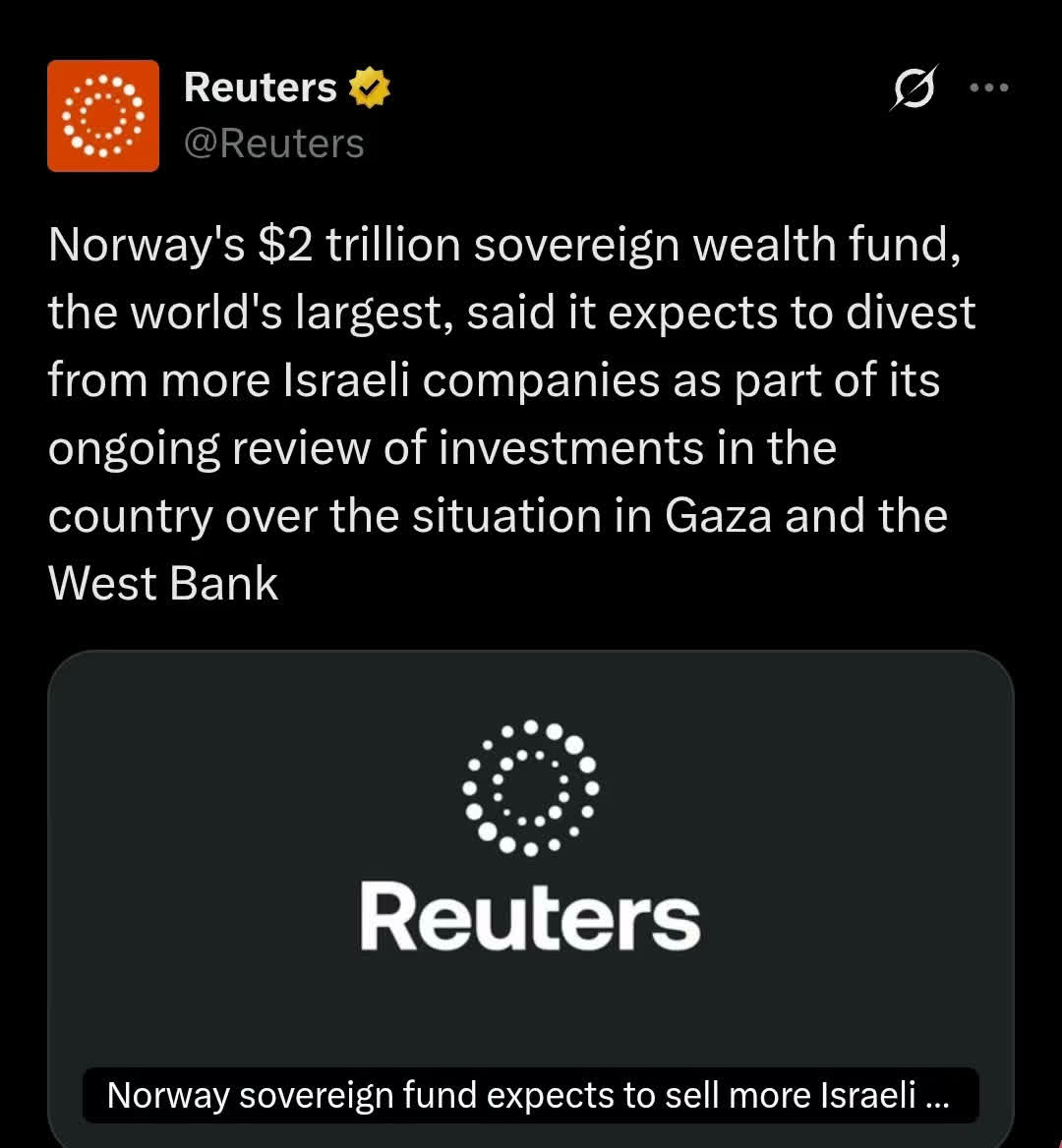 全球一最大基金宣布：將出售以色列企業股票- 國際- 香港文匯網